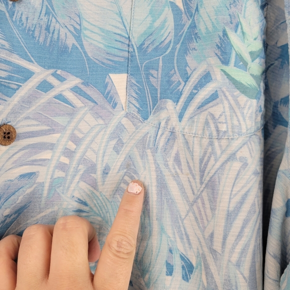 Tommy Bahama Silk Botanical Hawaiian Print Polo Shirt - Picture 5 of 8